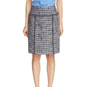 NWT Brooks Brothers navy boucle lined pencil skirt size 2